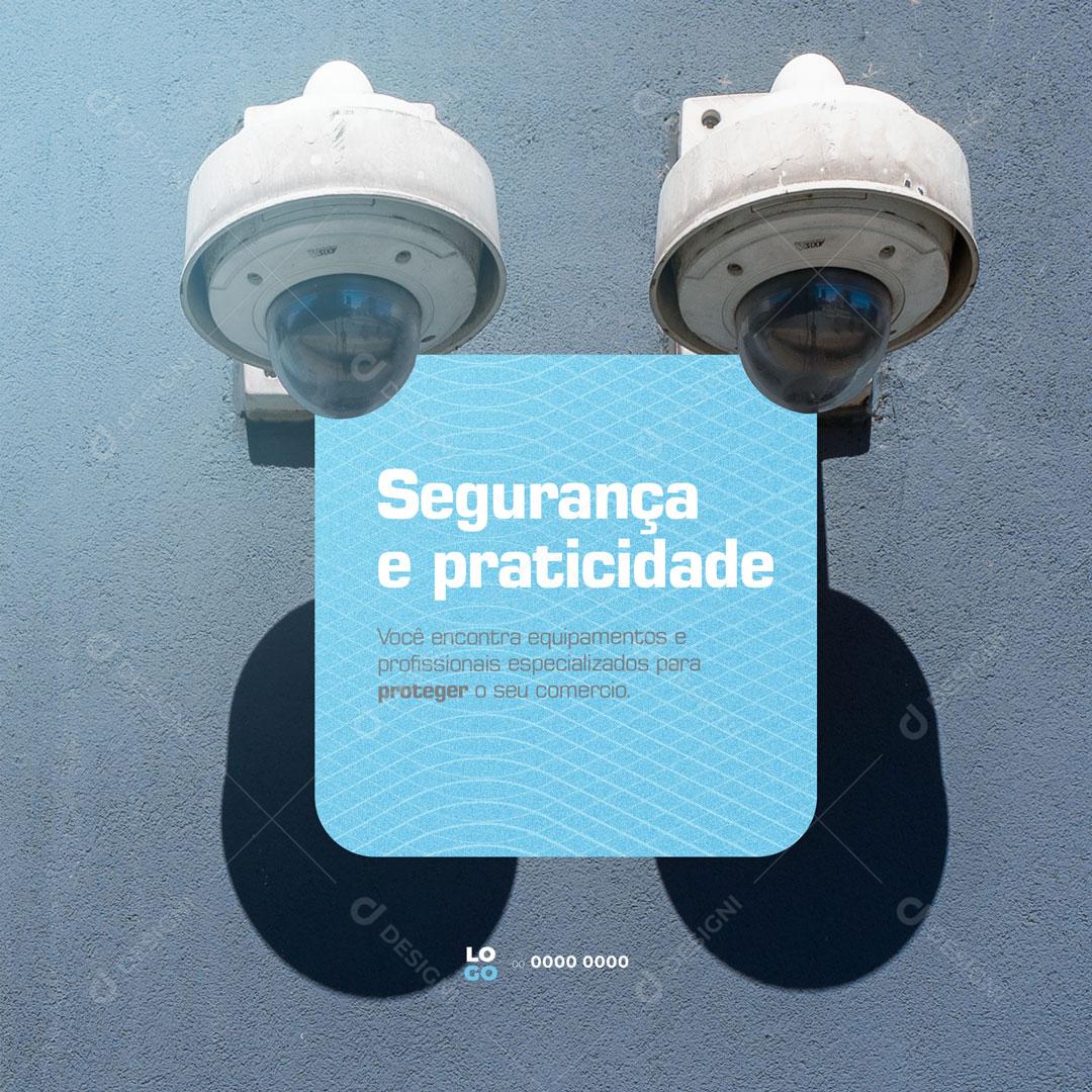 Social Media Segurança Eletrônica Câmera Vídeos Alarmes PSD Editável