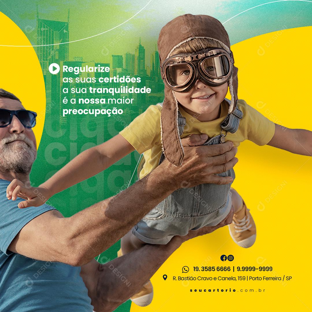 Social Media Cartório Regularize as Suas Certidões PSD Editável