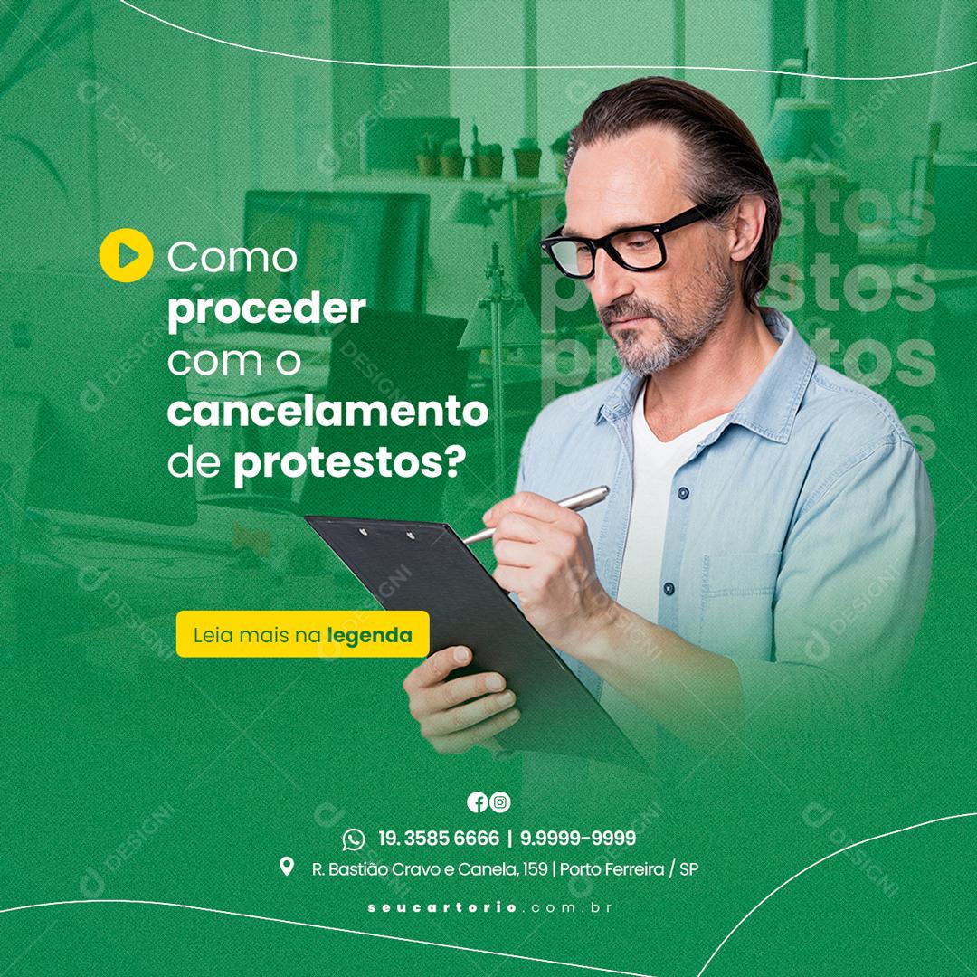 Social Media Cartório Como Proceder Com o Cancelamento PSD Editável