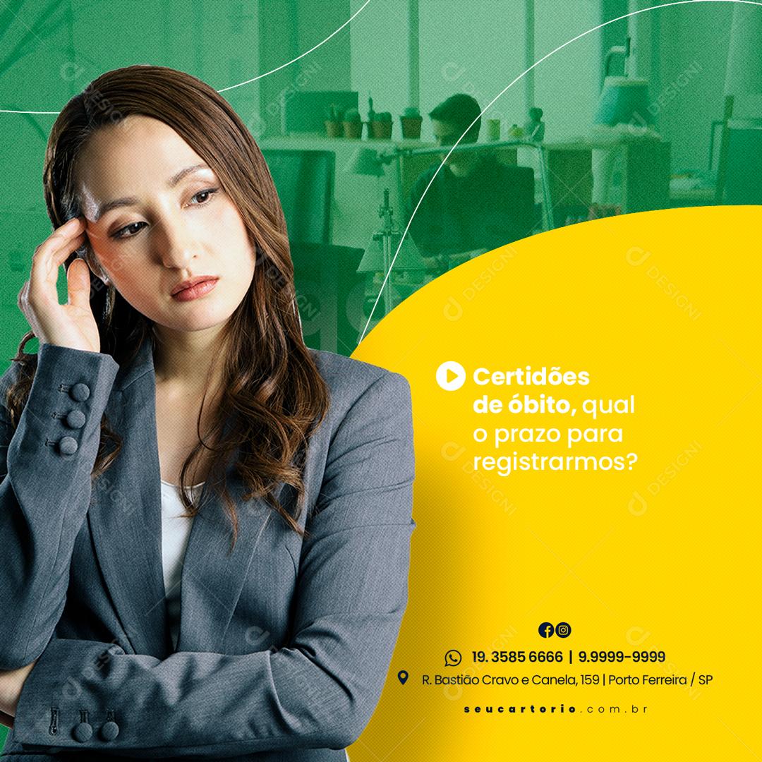 Social Media Cartório Qual o Prazo PSD Editável