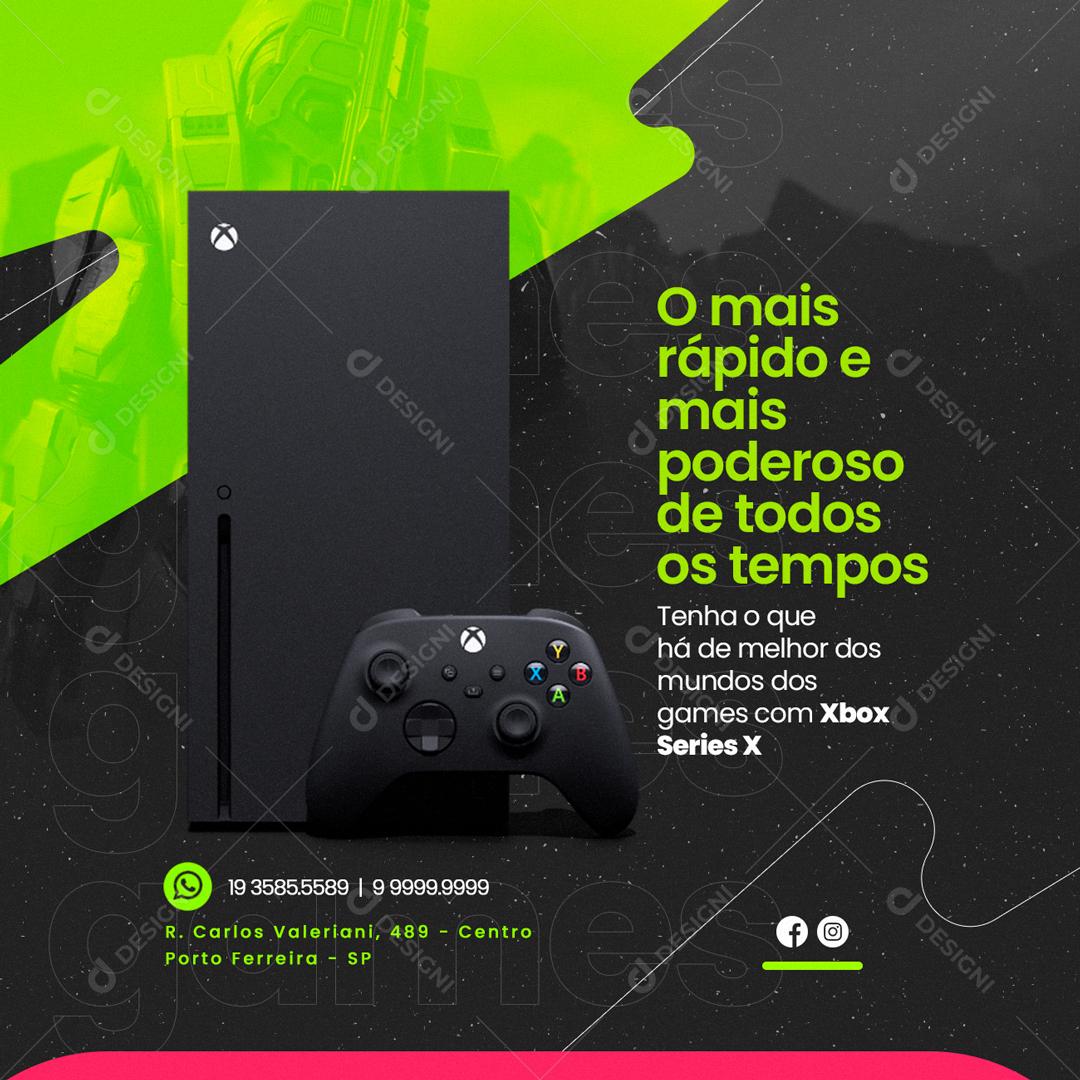 Social Media Eletrônicos O Mais Poderoso Xbox PSD Editável