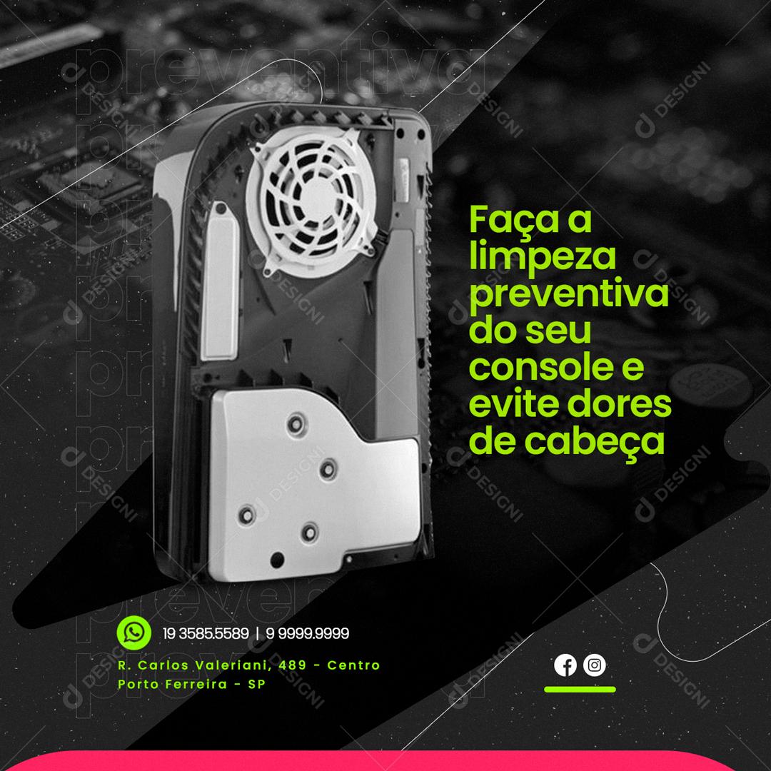 Social Media Eletrônicos Faça a Limpeza Preventiva PSD Editável