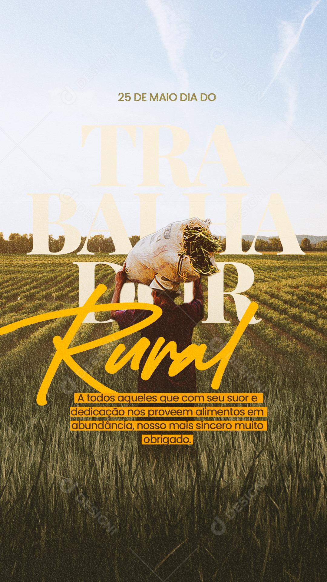 Social Media Story Dia Do Trabalhador Rural 25 de Maio PSD Editável