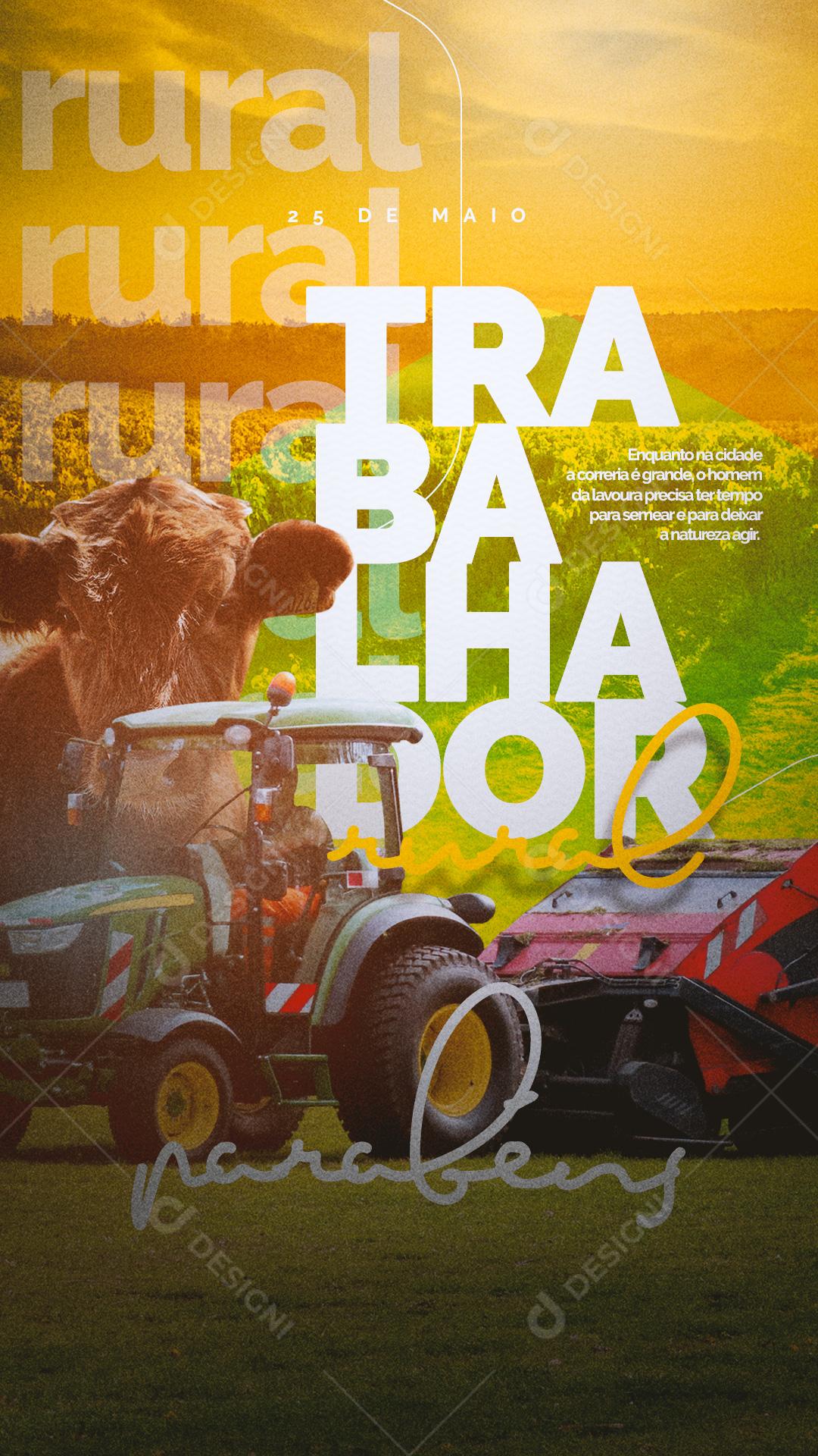 Social Media Story Dia Do Trabalhador Rural Parabéns PSD Editável