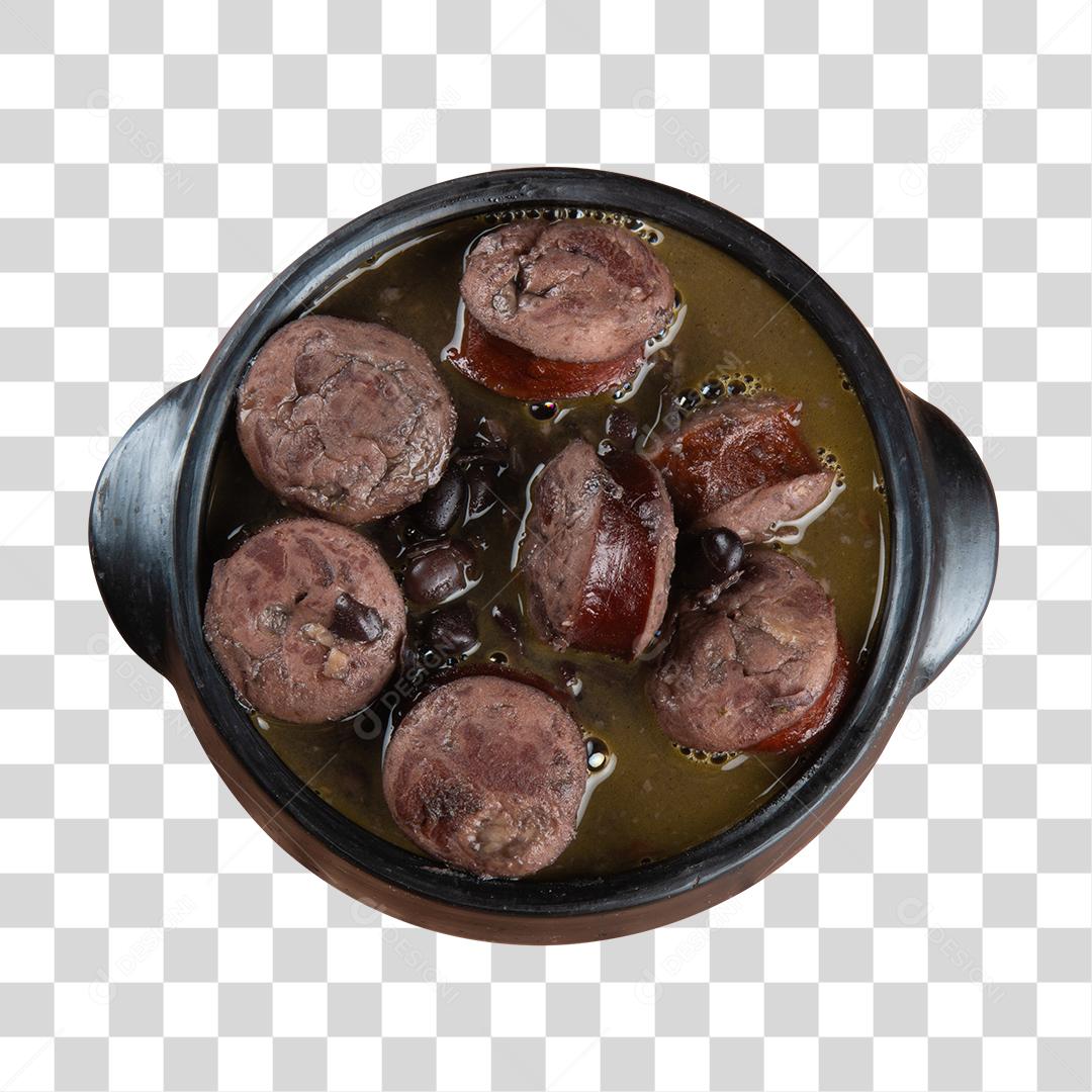 Panela de barro com feijoada PNG Transparente