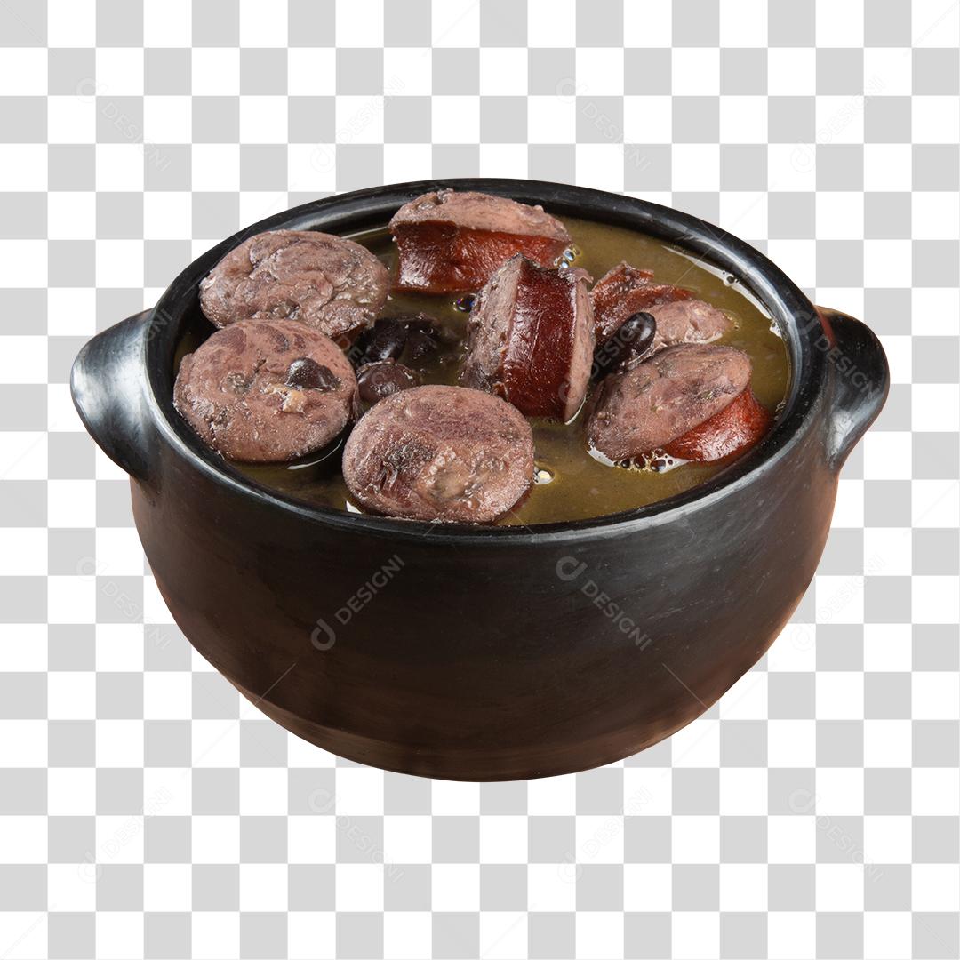 Panela de barro com feijoada PNG Transparente