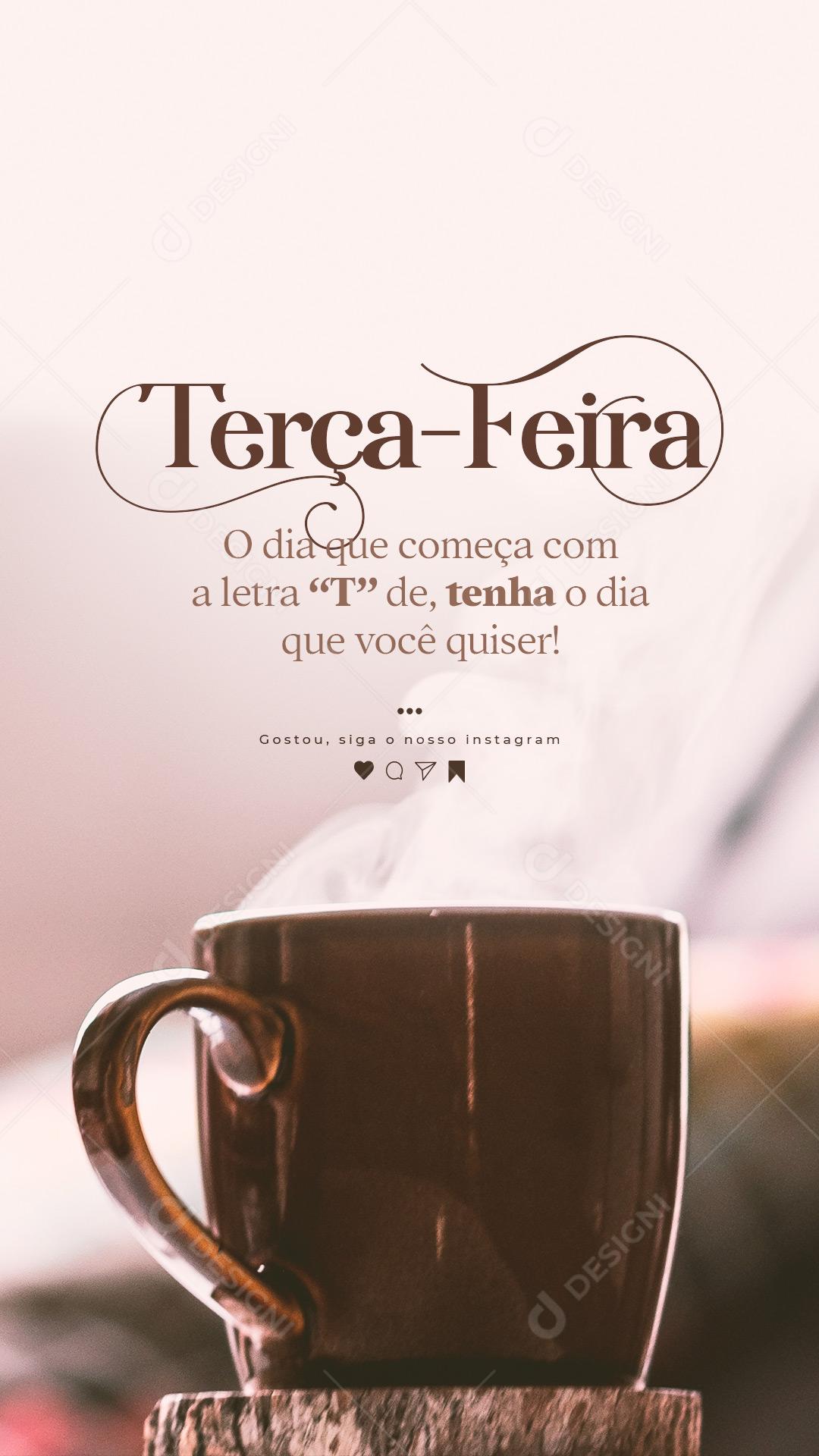 Story O dia que começa com a letra T Dia Mundial do Café Social Media PSD Editável
