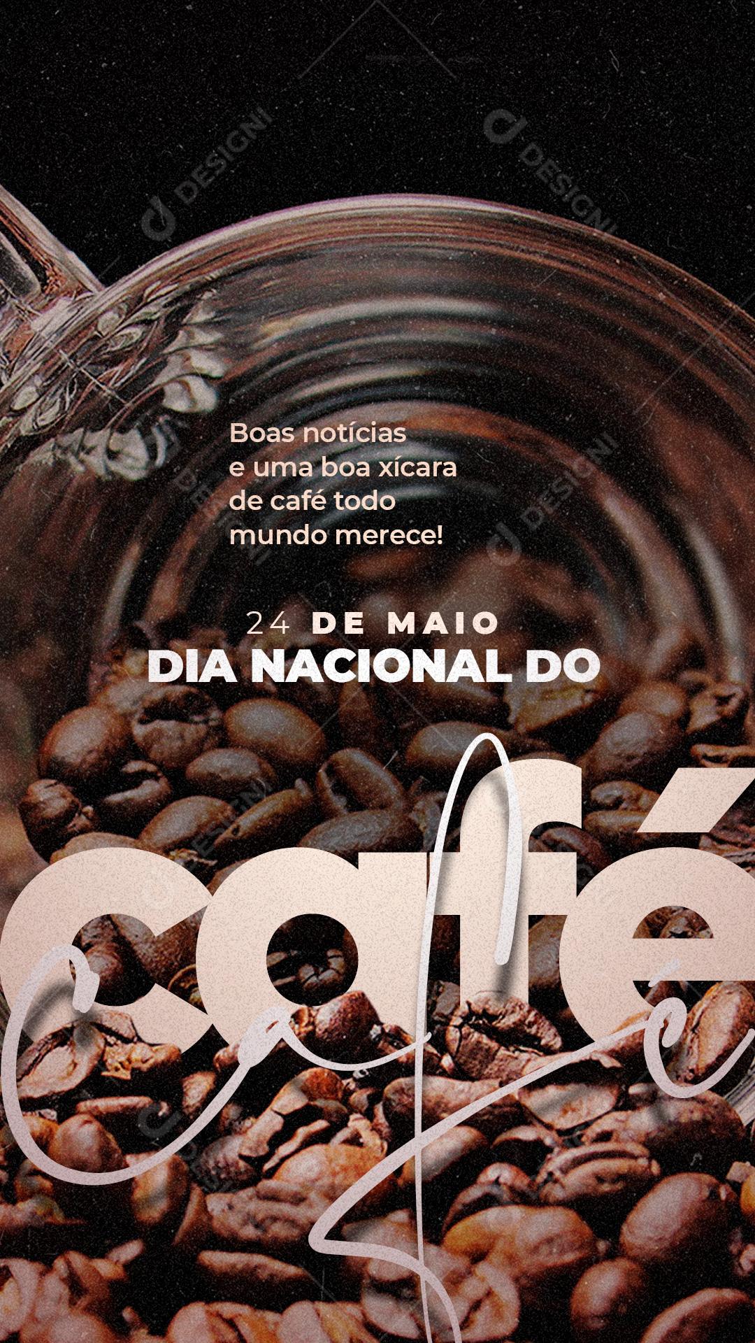 Story Boas notícias e uma boa xícara de café Dia Mundial do Café Social Media PSD Editável