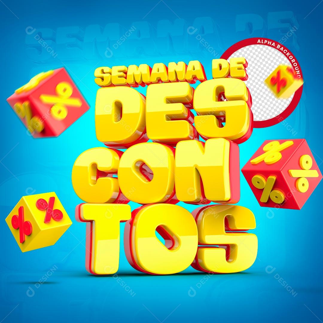 Selo 3D Semana De Descontos Promoções PSD