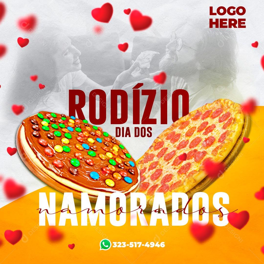 Rodizio De Pizza Promotion Discounts Valentine's Day Social Media Editable PSD