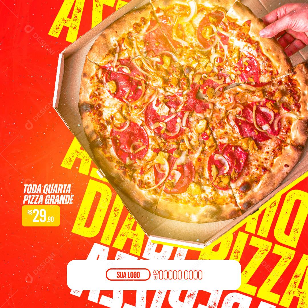 Social Media Pizzaria Toda Quarta Pizza Grande PSD Editável