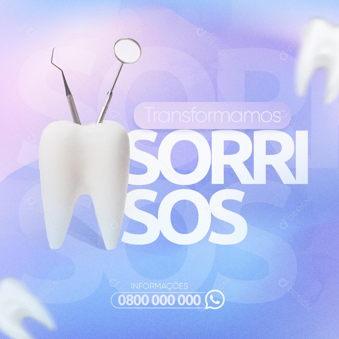 Social Media Dentista Transformamos Sorrisos PSD Editável