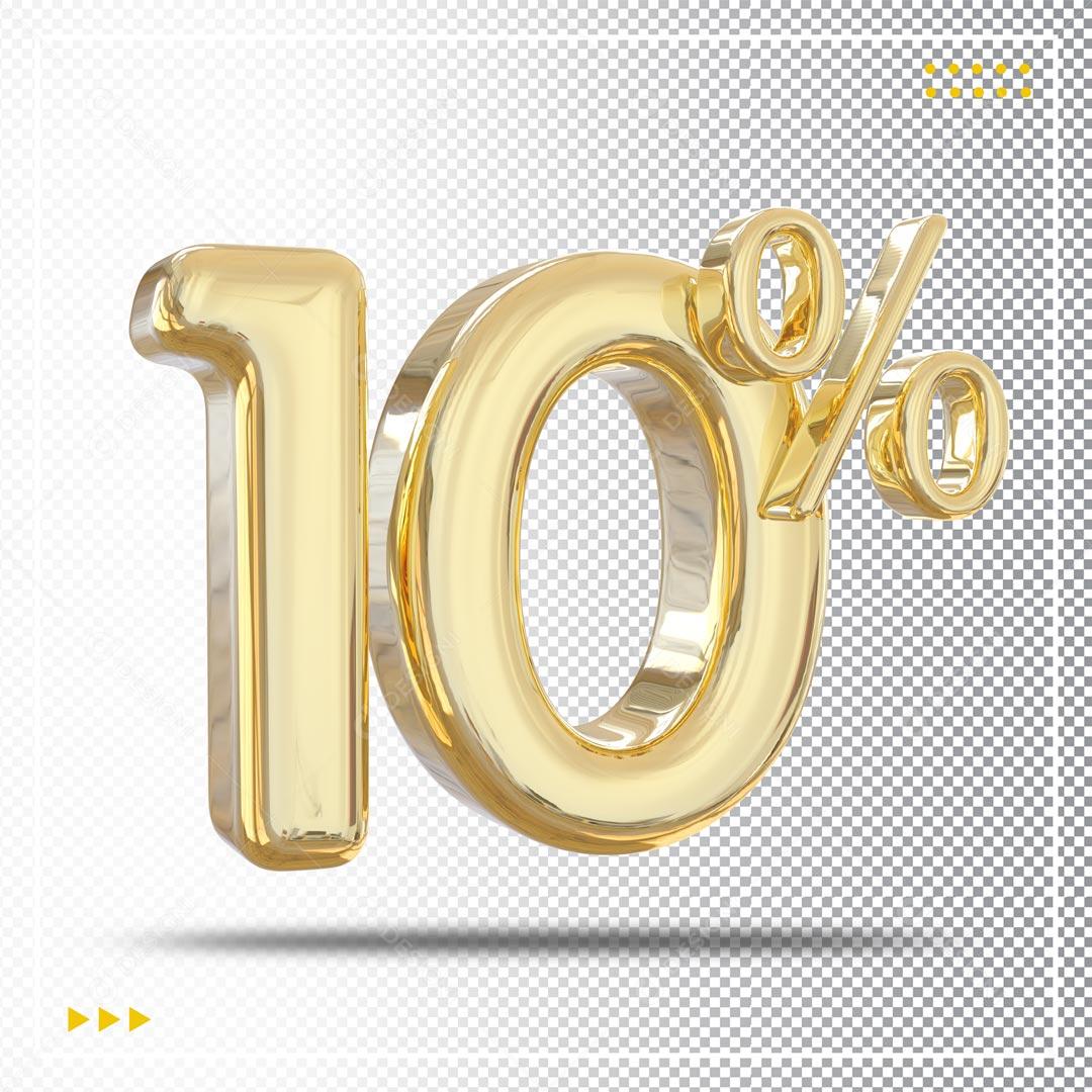 Elemento 3D 10% De Descontos Promoção PSD