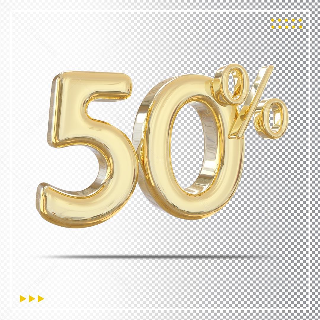 Elemento 3D 50% De Descontos Promoção PSD