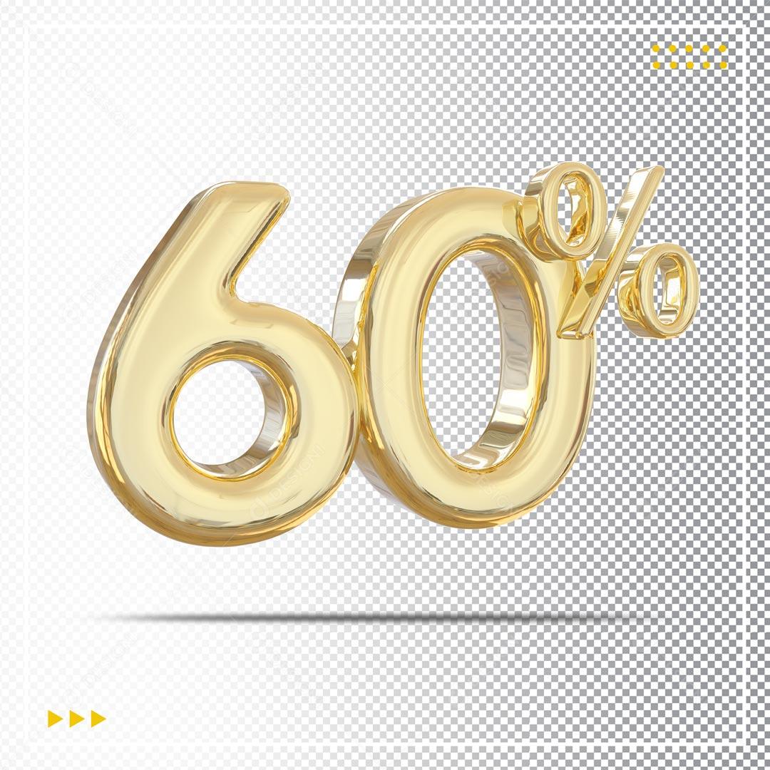 Elemento 3D 60% De Descontos Promoção PSD