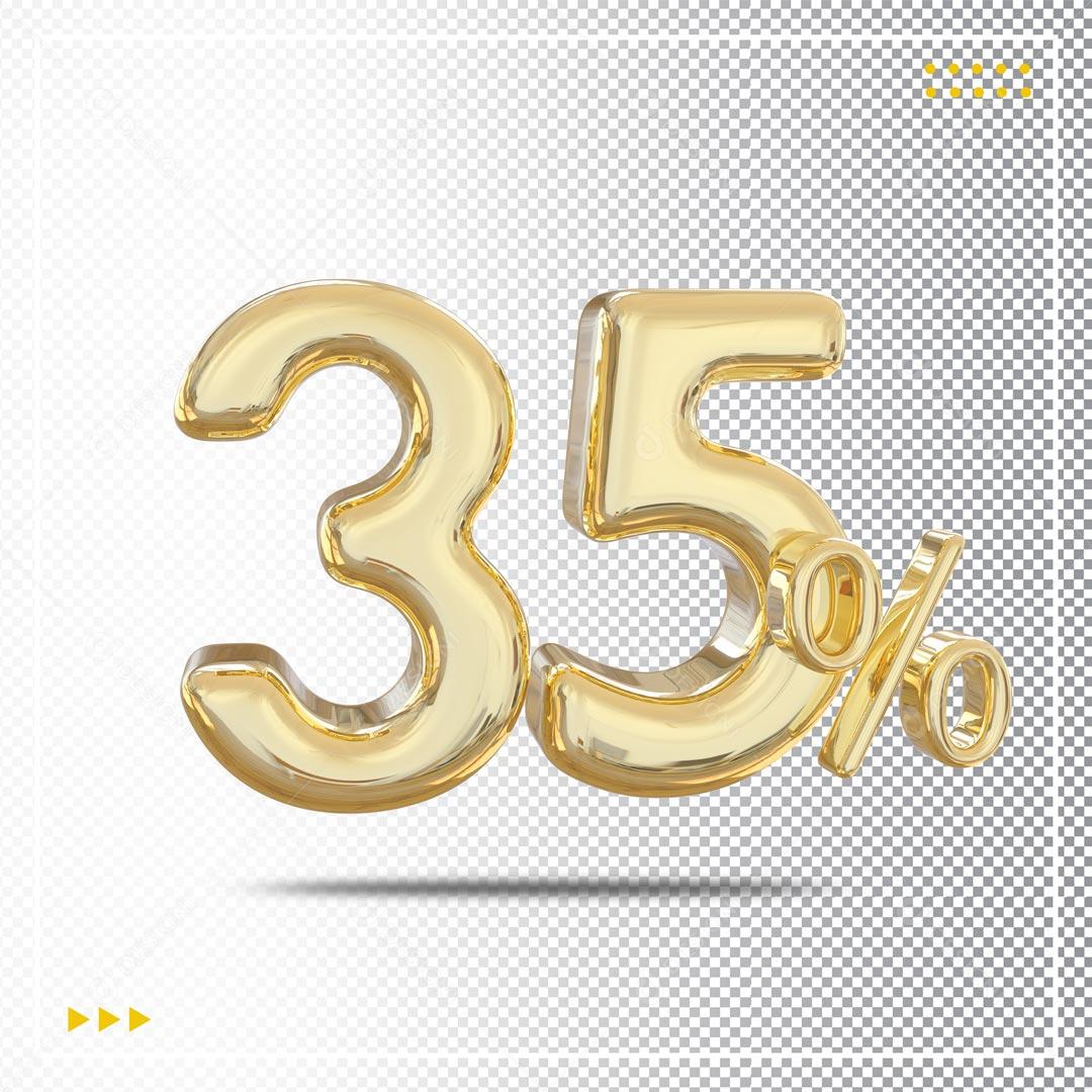 Elemento 3D 35% De Descontos Promoção PSD