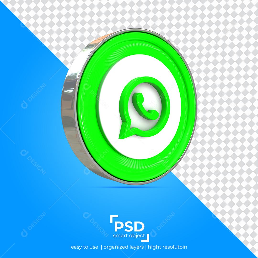 Ícone 3D Whatsapp Para Composição PSD