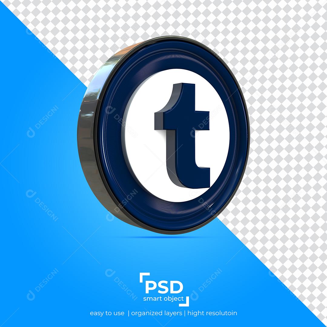 Ícone 3D Tumblr Para Composição PSD