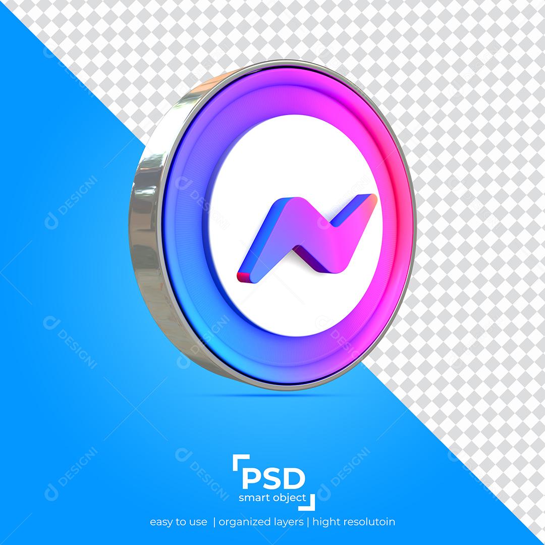 Ícone 3D Messenger Para Composição PSD