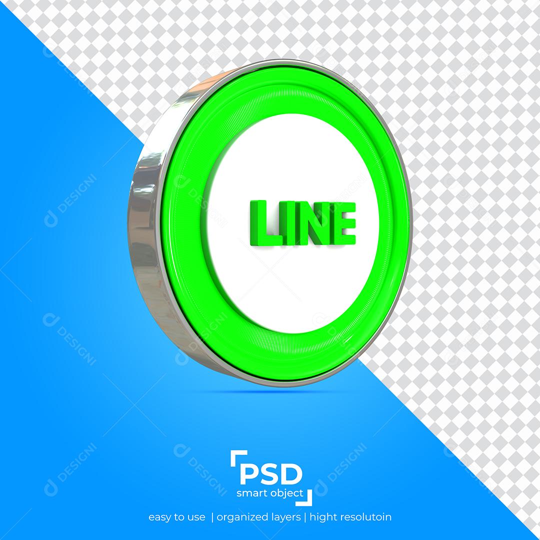 Ícone 3D Line Para Composição PSD