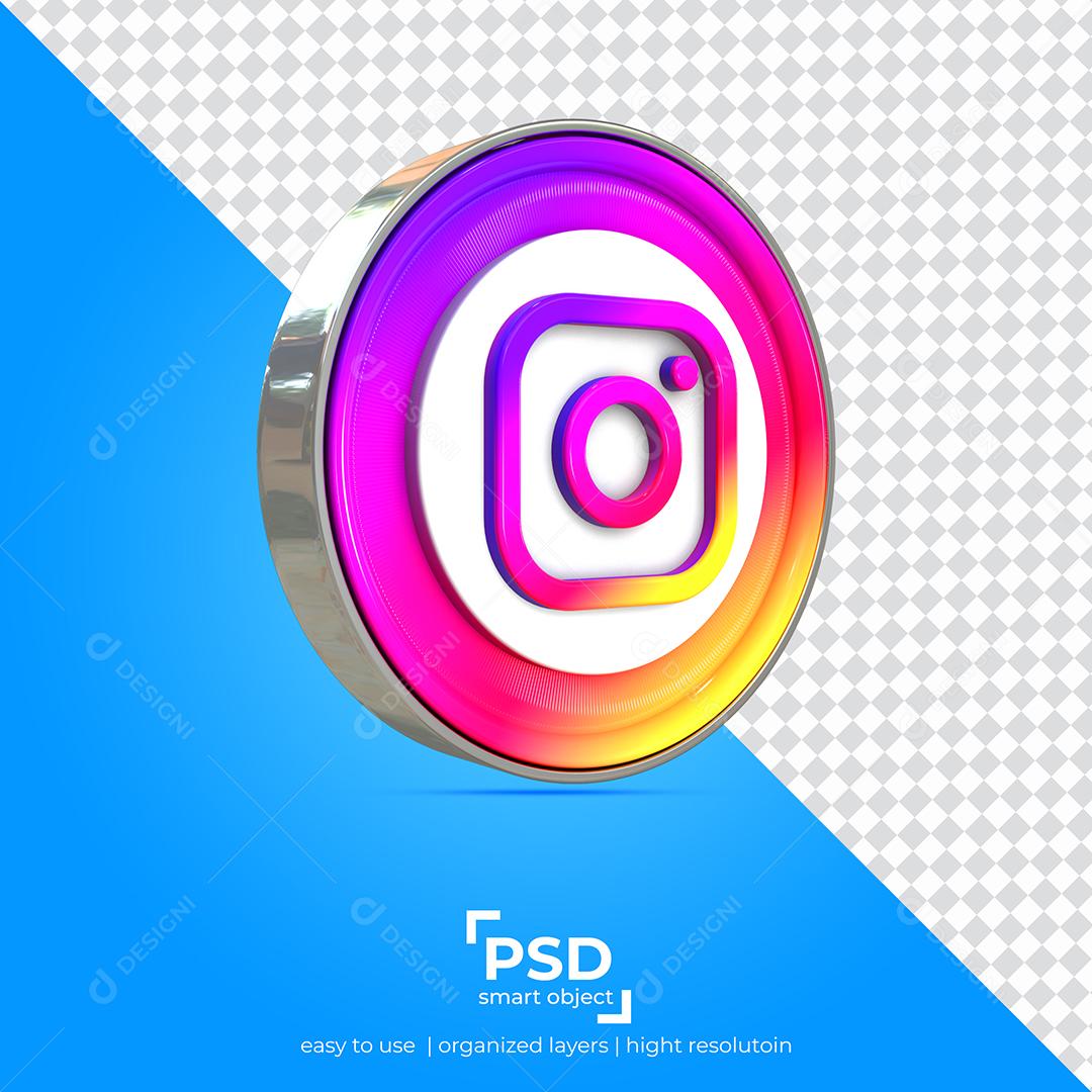 Ícone 3D Instagram Para Composição PSD
