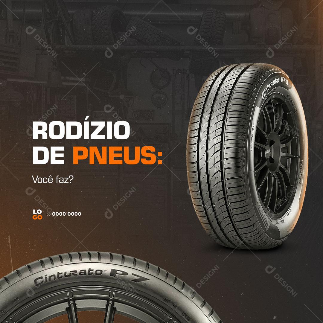 Social Media Oficina Mecânica Rodízio de Pneus PSD Editável