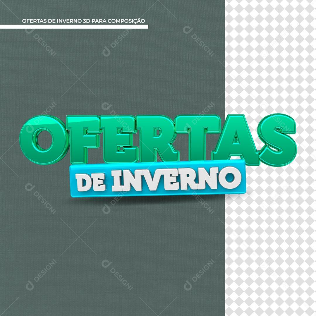Textos 3D Ofertas de Inverno Promoção PSD