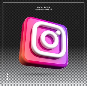 Instagram Elemento 3D Para Composição PSD