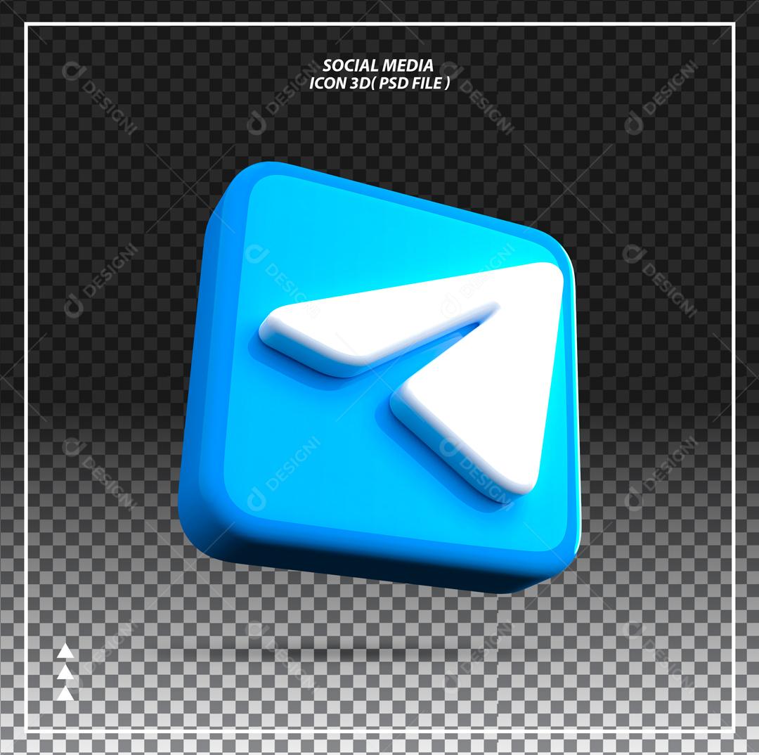 Telegram Elemento 3D Para Composição PSD