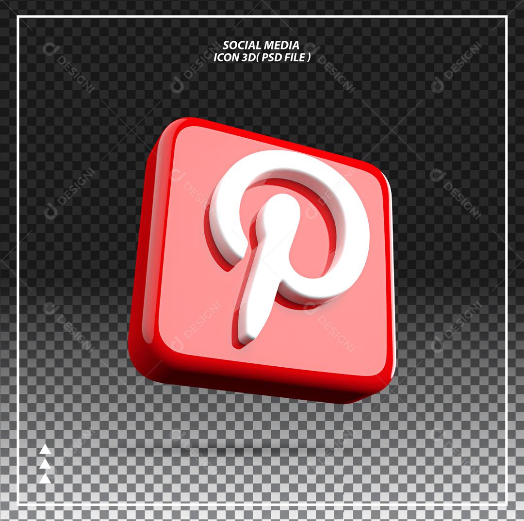 Pinterest Elemento 3D Para Composição PSD