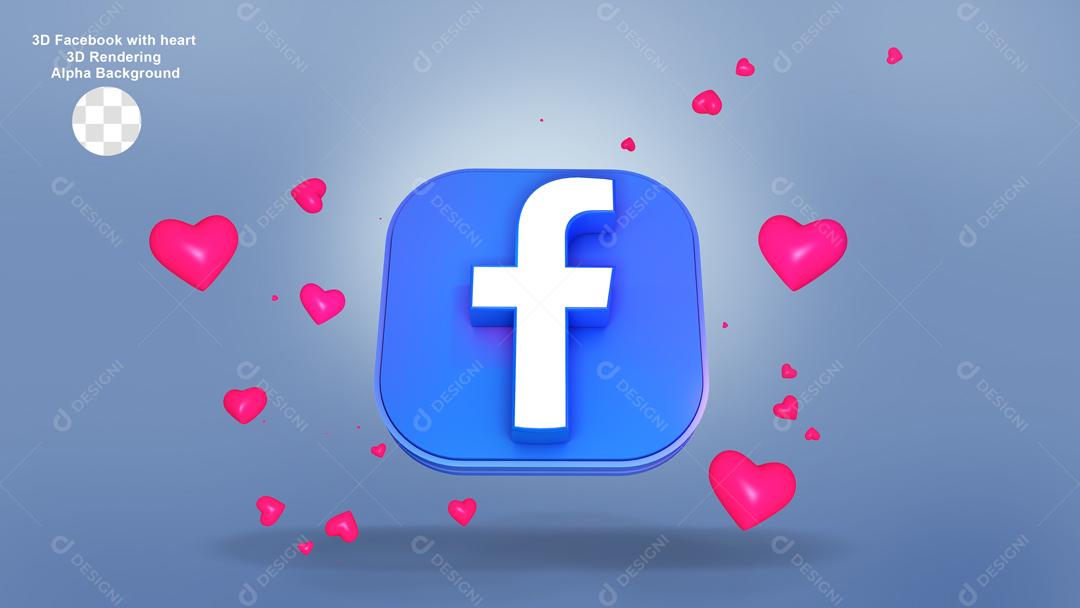 Facebook Elemento 3D Para Composição PSD