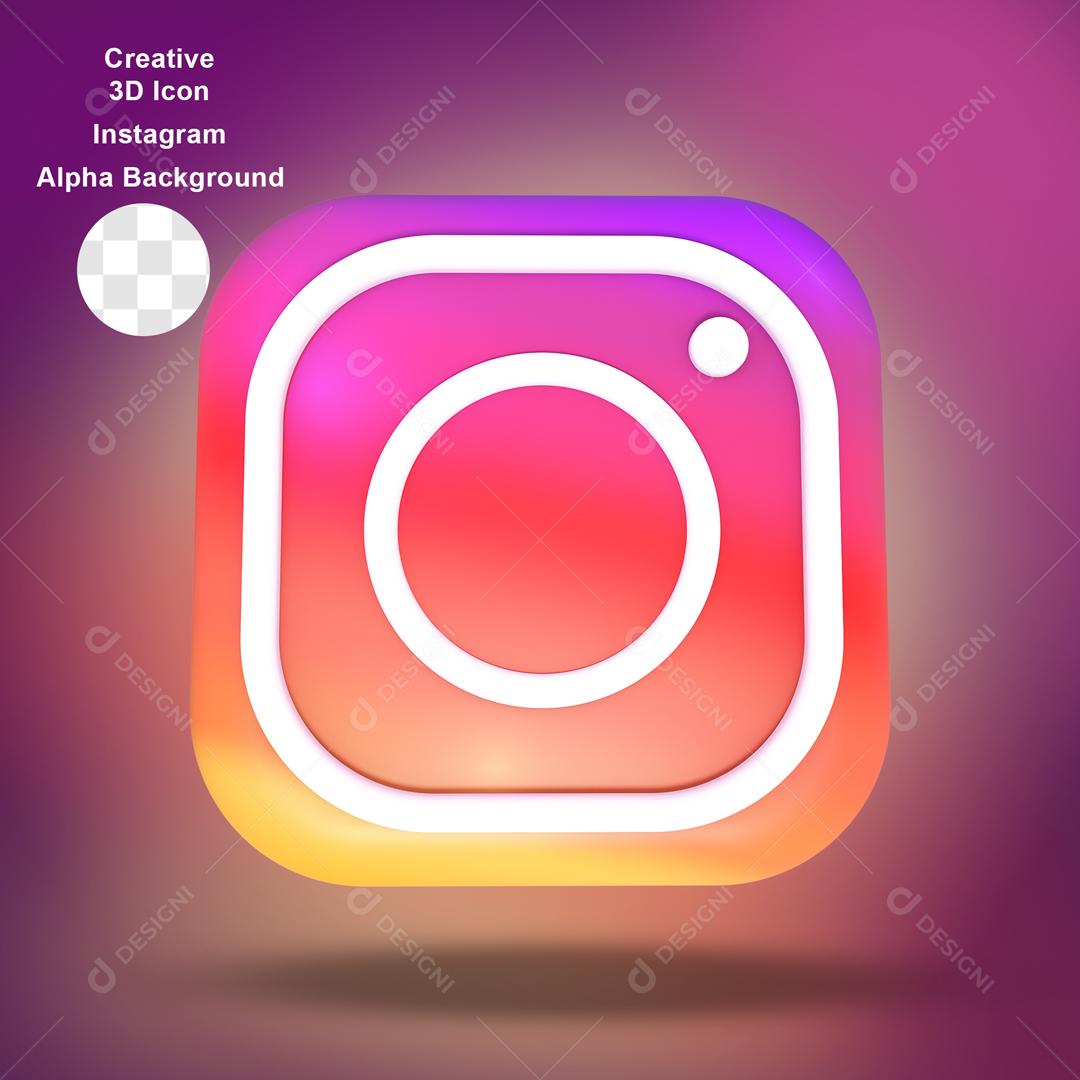 Instagram Elemento 3D Para Composição PSD