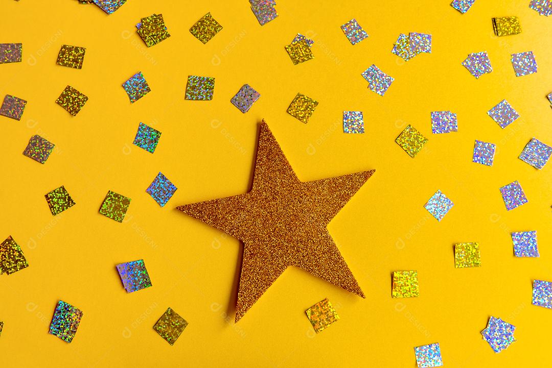 Estrela com fundo amarelo brilhante