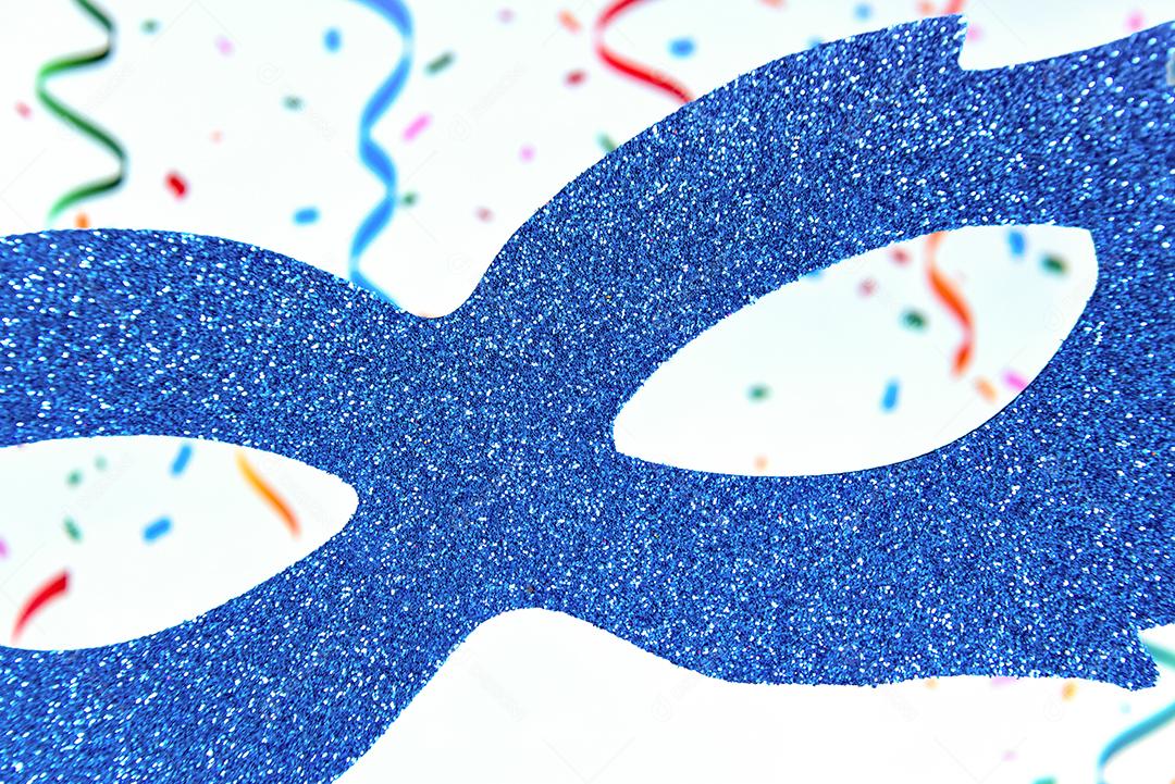 Máscara de festa de carnaval azul