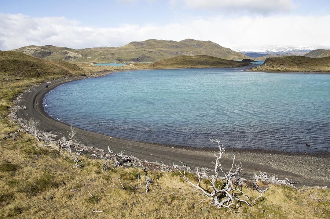 Praia do lago no Parque Nacional Torres del Paine, Chile