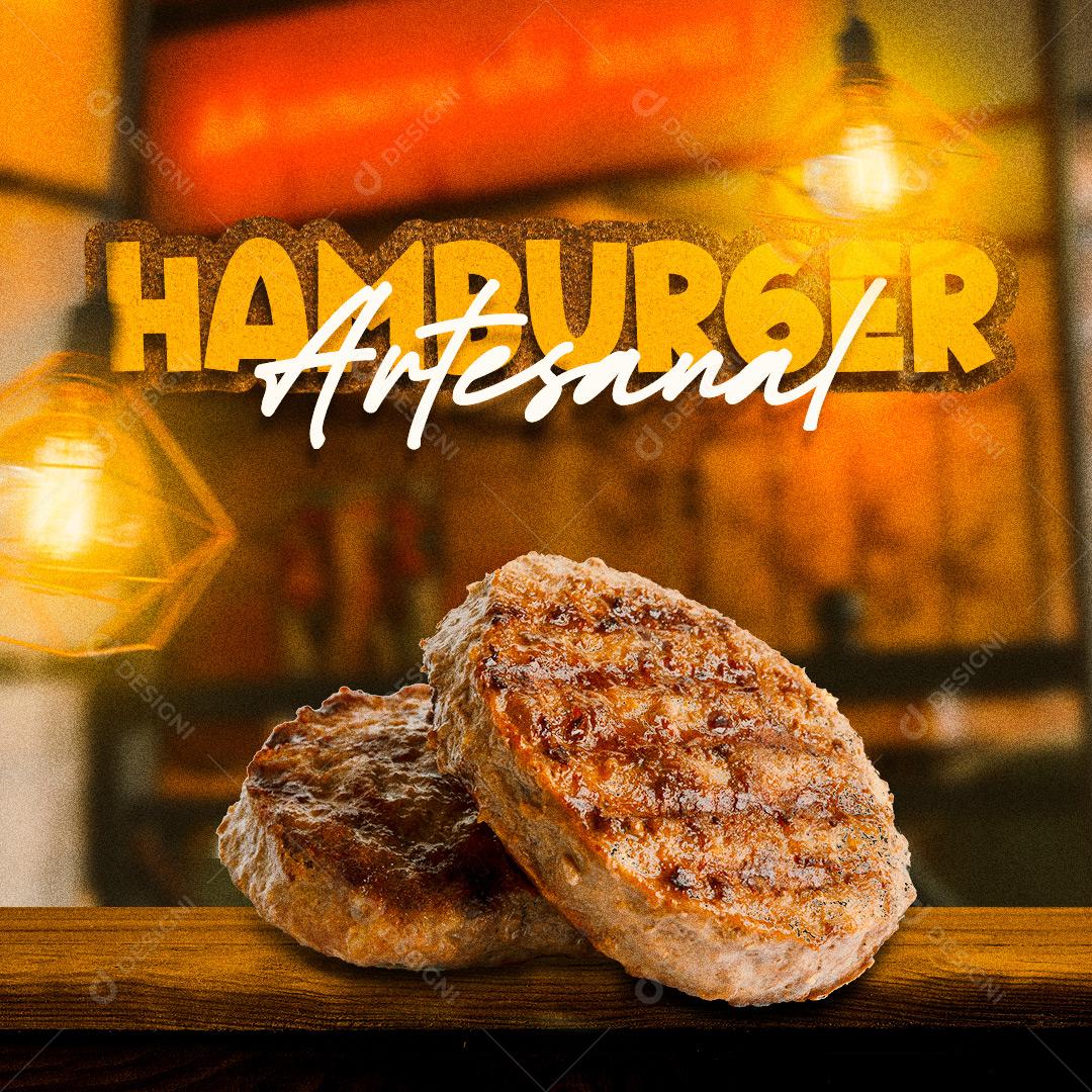 Social Media Hamburgueria Hambúrguer Artesanal PSD Editável