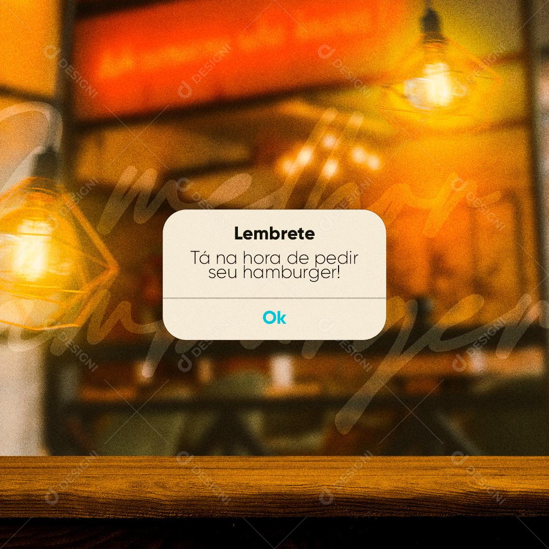 Social Media Hamburgueria Lembrete PSD Editável