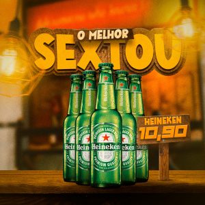 Post Bebidas Cerveja Gelada Heineken O Melhor Sextou Social Media PSD Editável