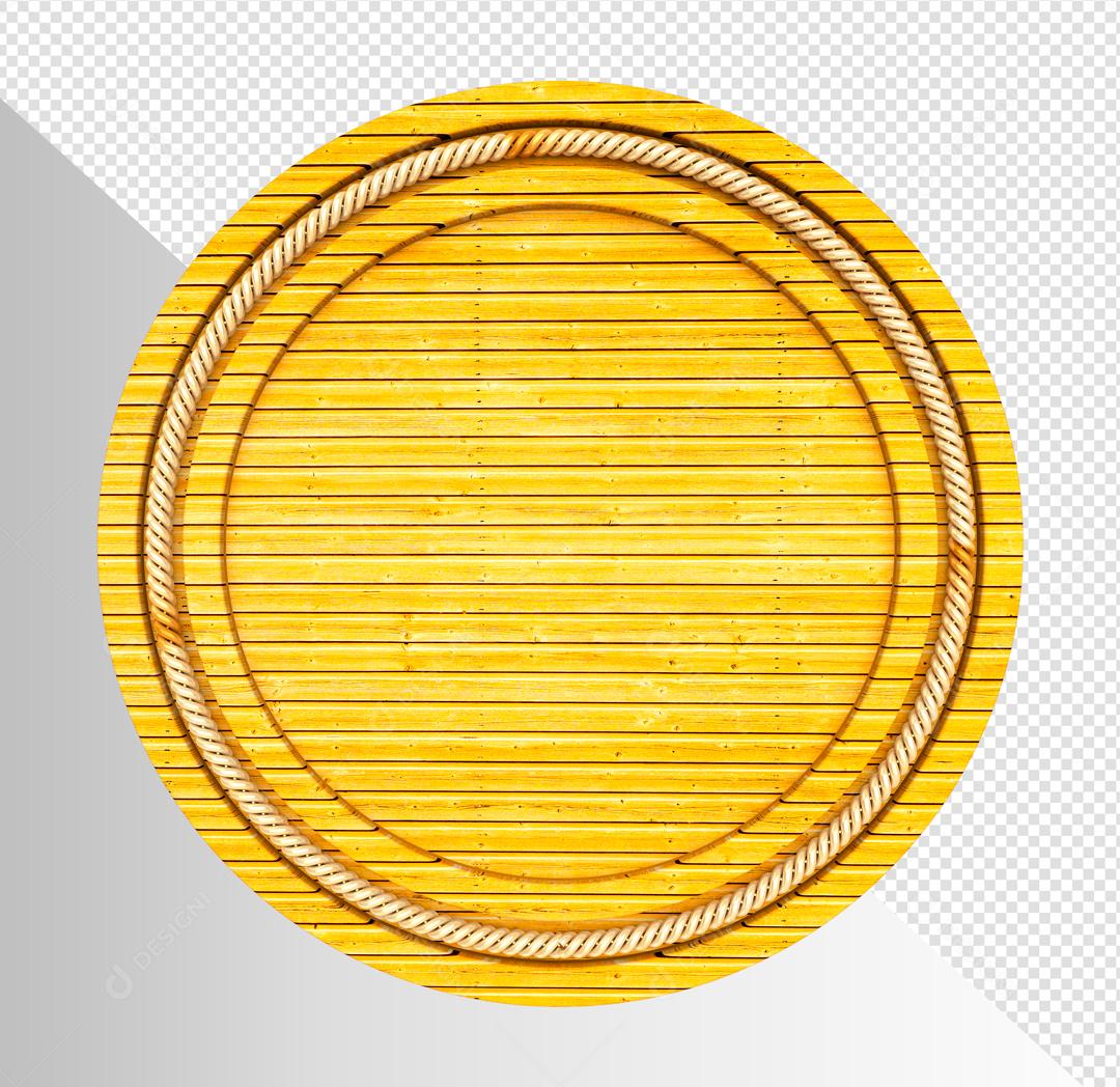 Elemento 3D Círculo Dourado para Composição PSD