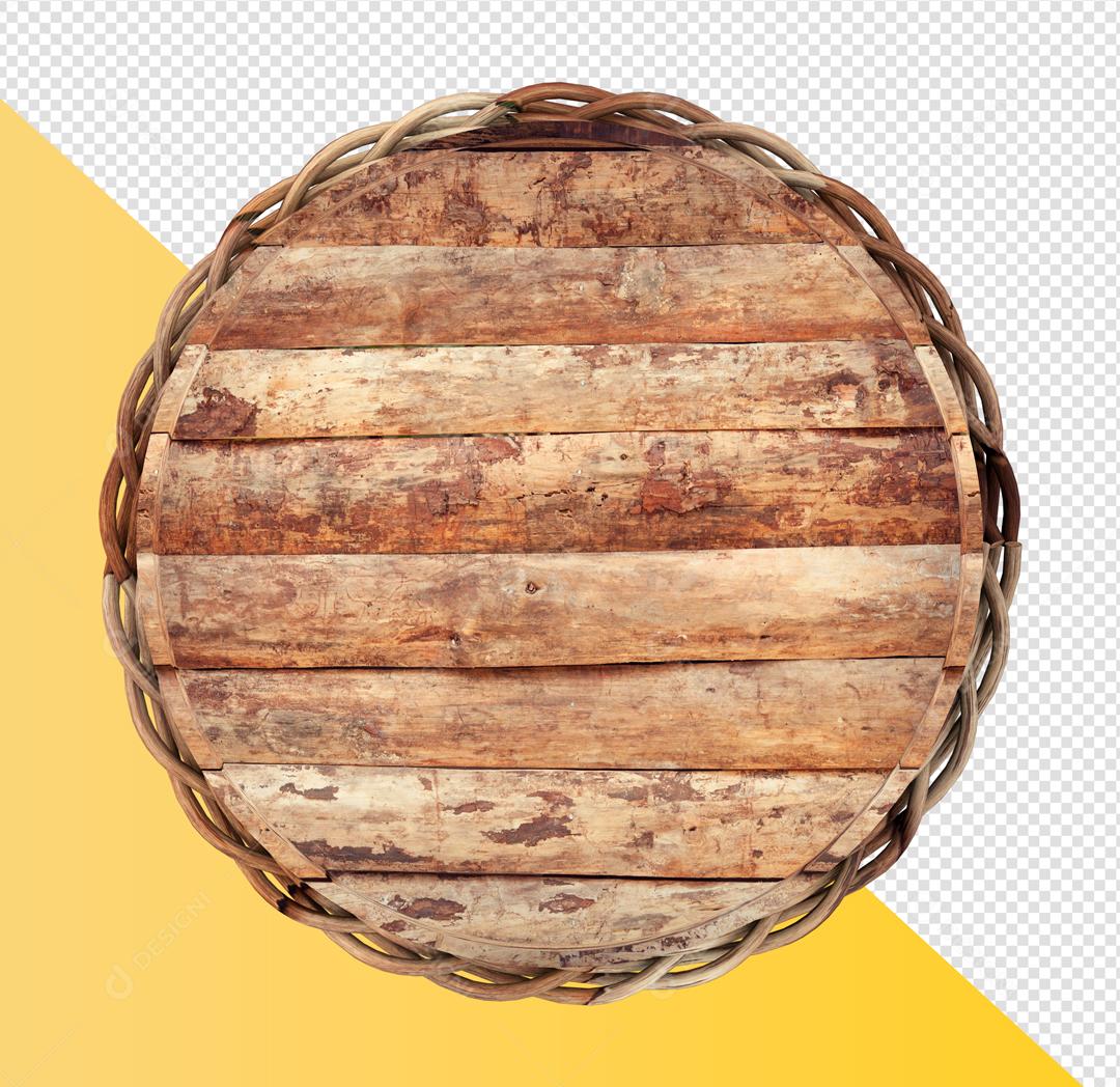 Círculo 3D de Madeira Elemento Para Composição PSD