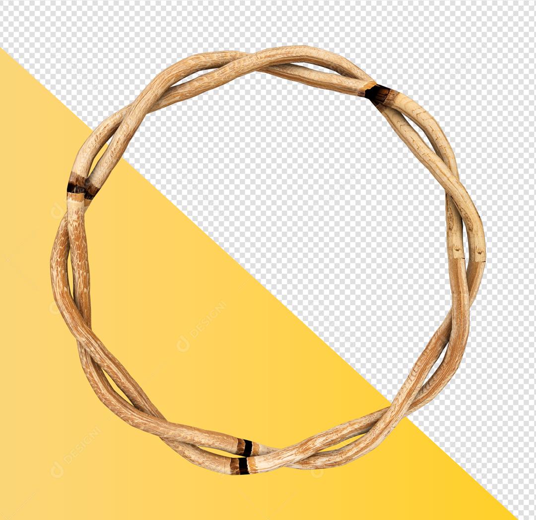 Círculo 3D de Bambu Elemento Para Composição PSD