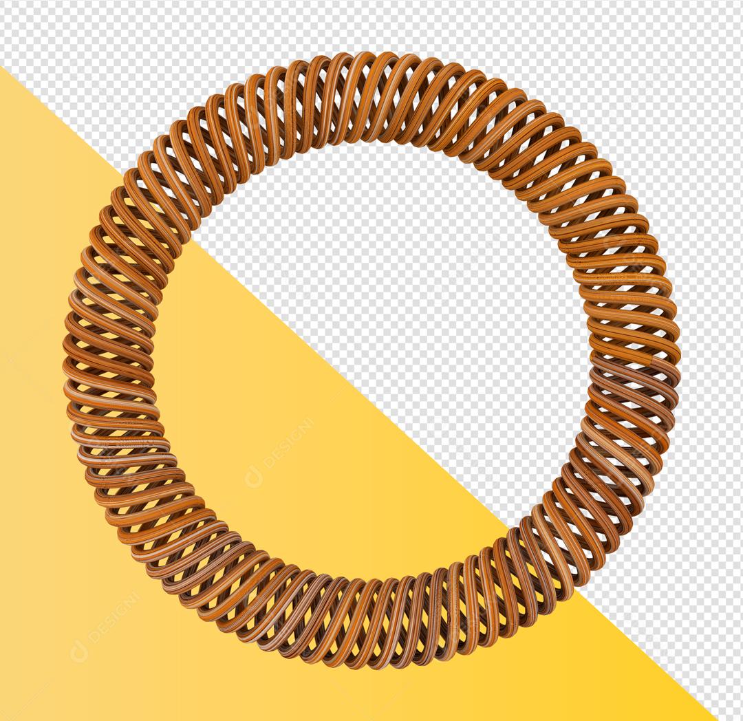 Círculo 3D de Madeira Elemento Para Composição PSD