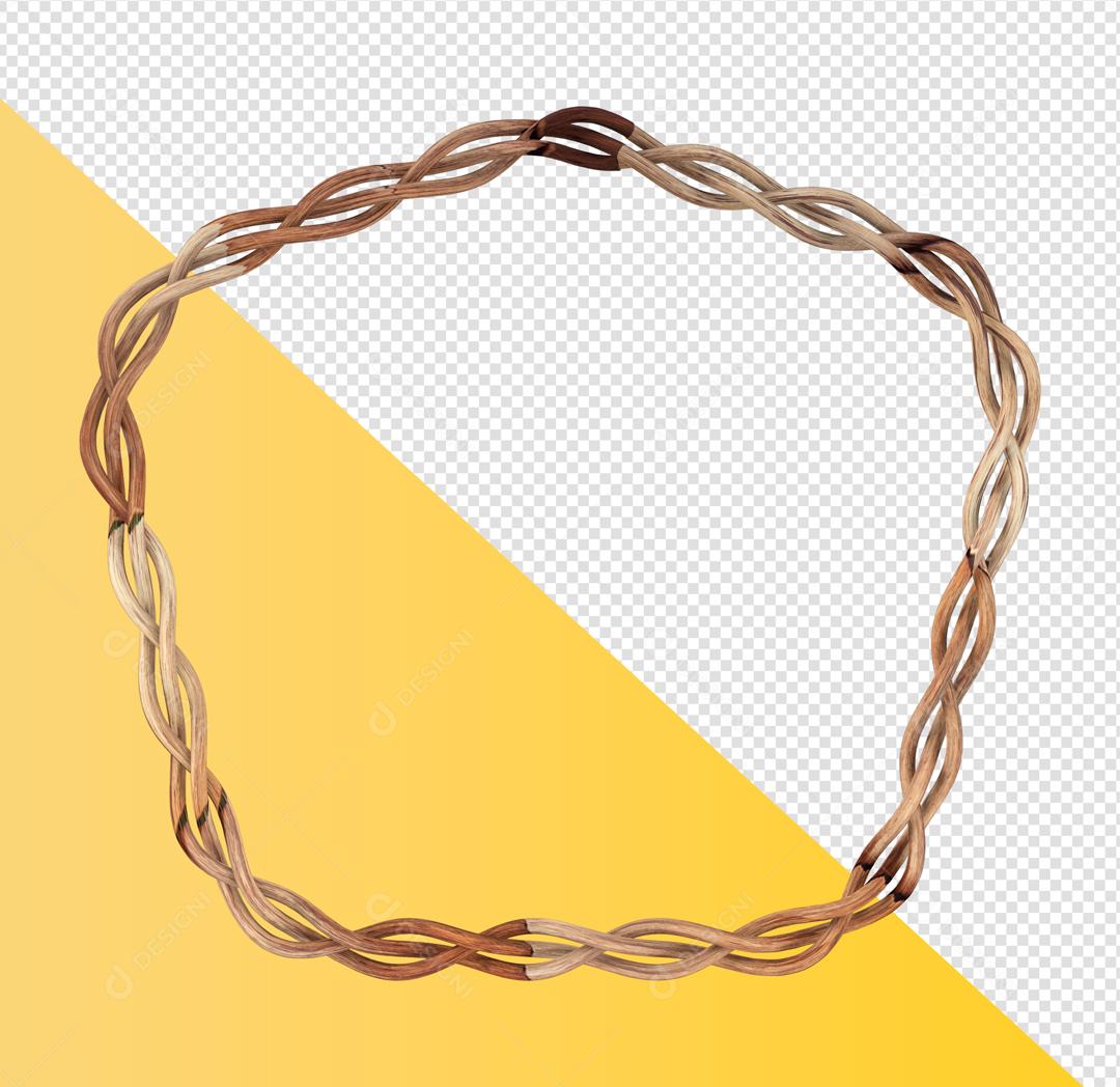 Elemento 3D Pentágono de Madeira Para Composição PSD