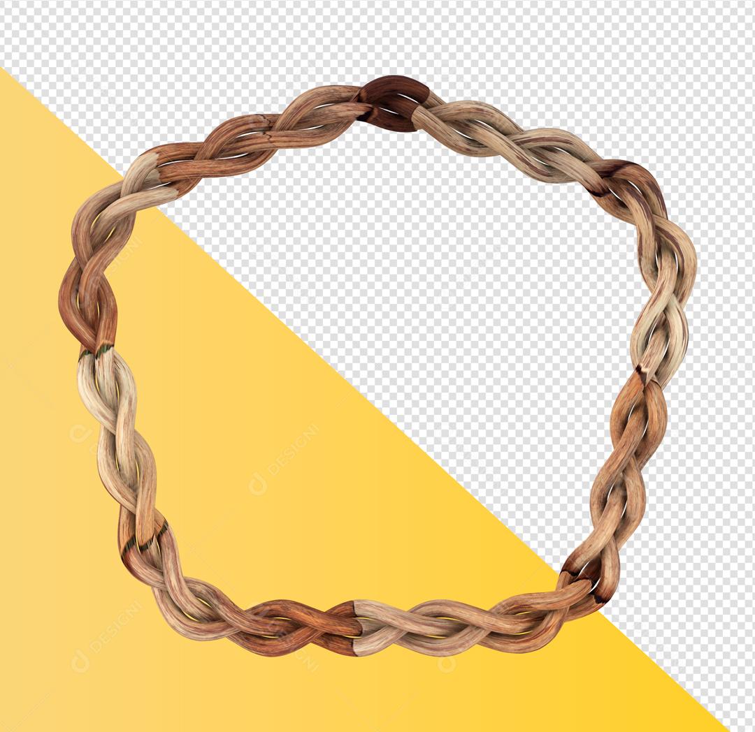 Elemento 3D Pentágono de Madeira Para Composição PSD