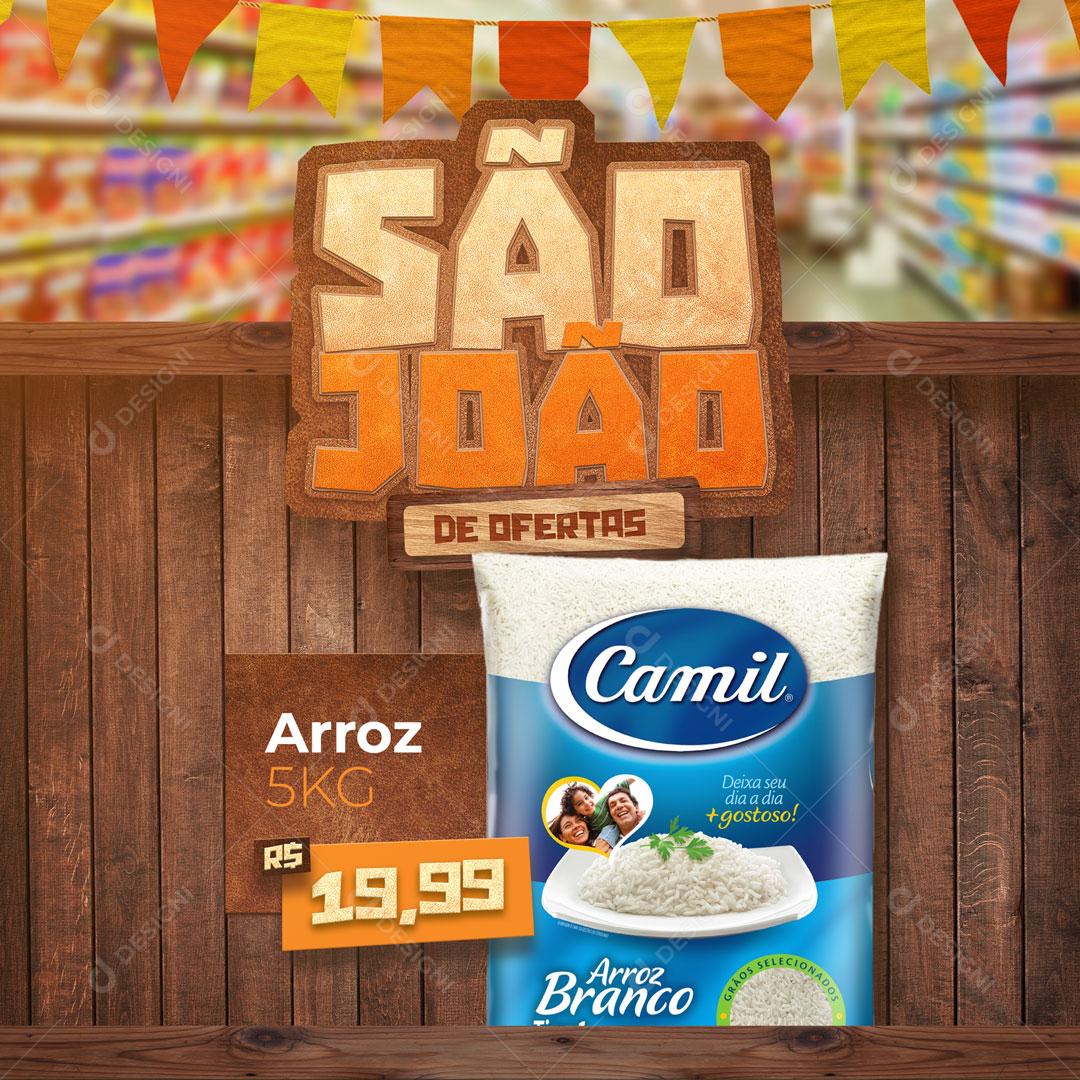 Social Media São João de Ofertas Supermercado PSD Editável