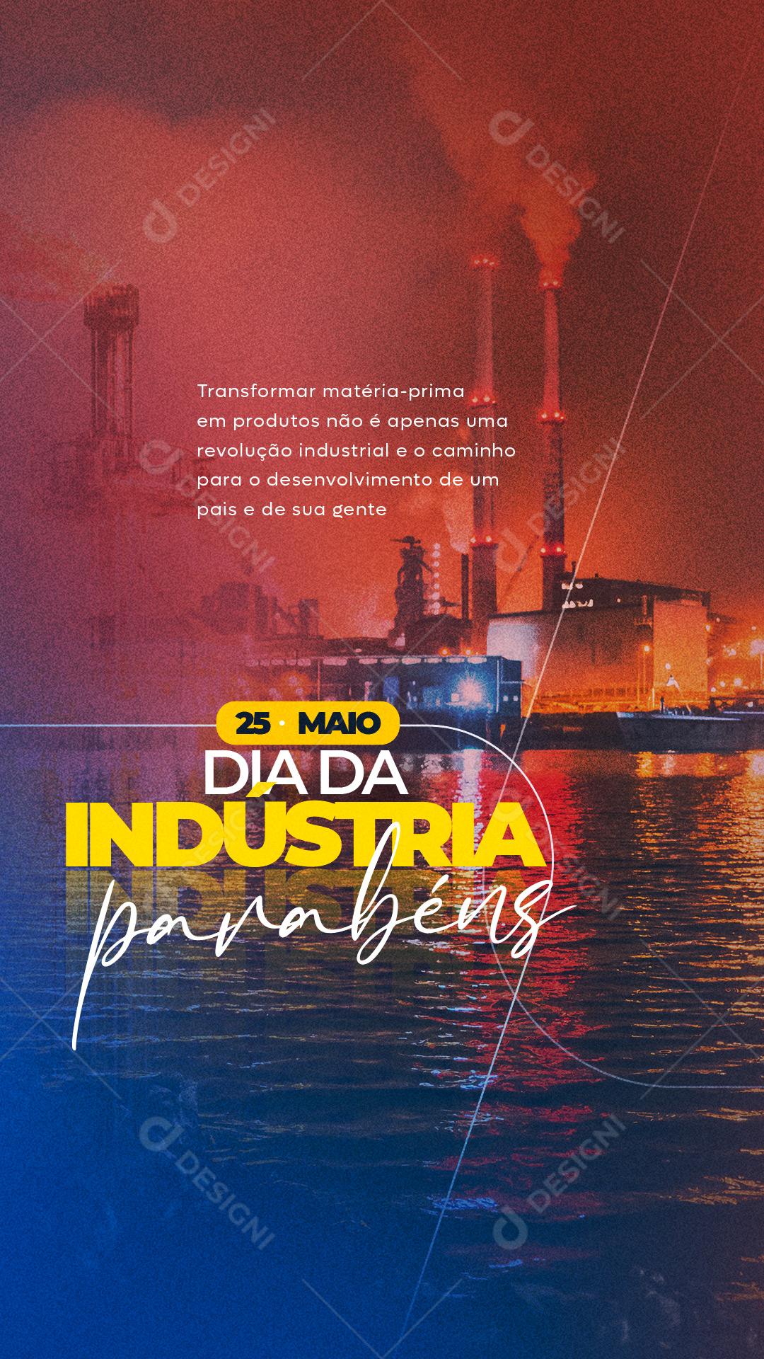 Story Dia da Indústria Transformar Matéria-prima em Produtos Social Media PSD Editável