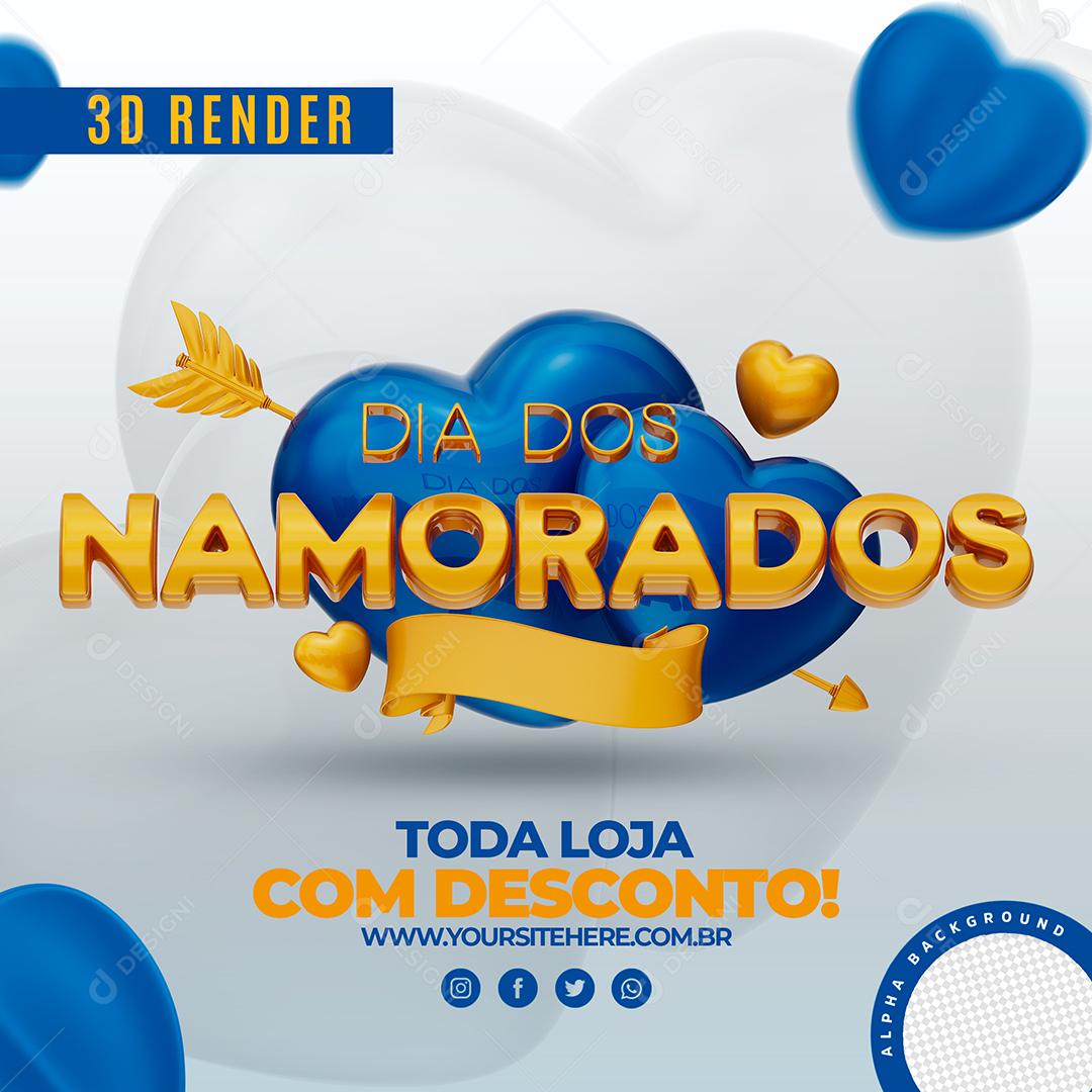 Social Media Toda loja com Desconto Dia Dos Namorados PSD Editável