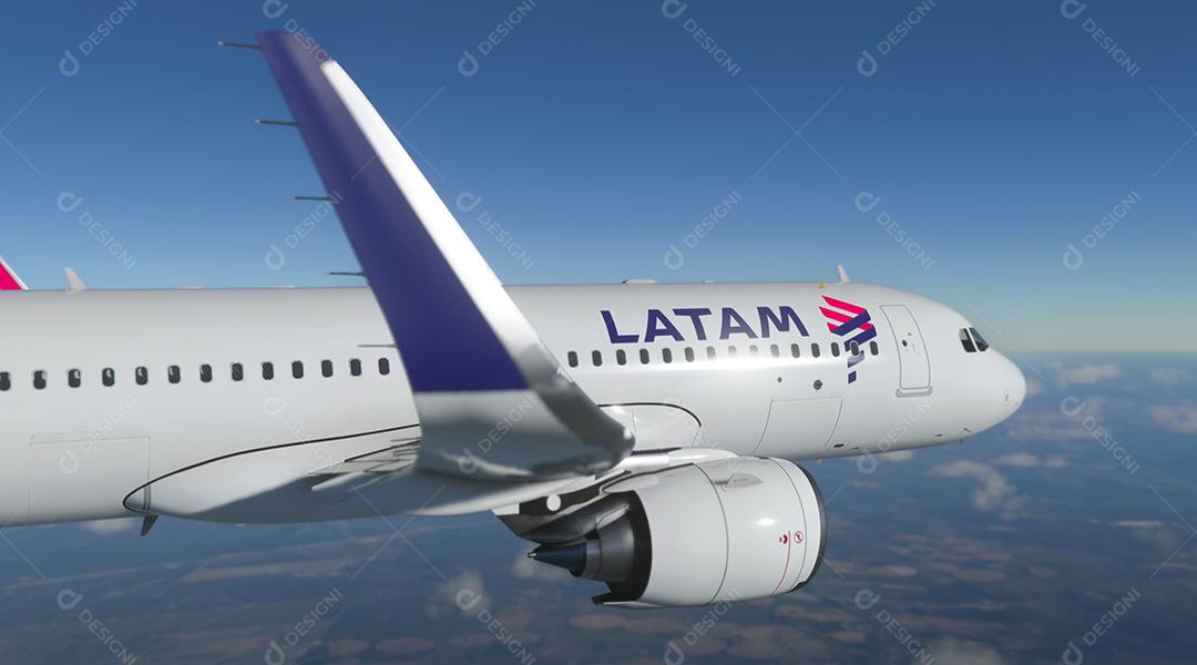 AirBus a320 LATAM sobrevoando a Cordilheira dos Andes, 25 de maio de 2022, Santiago, Chile.