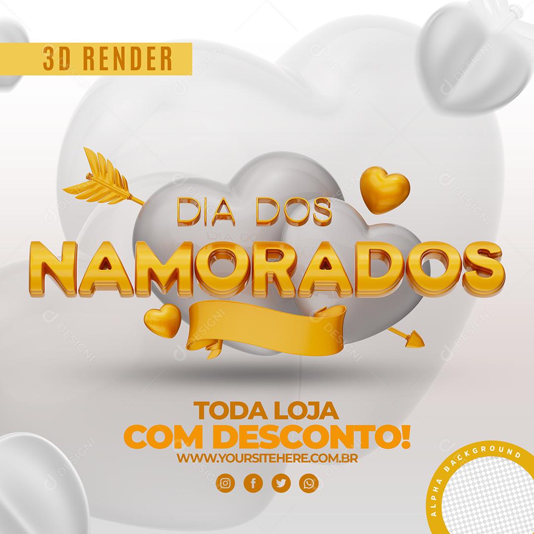 Social Media Toda loja com Desconto Dia Dos Namorados Branco PSD Editável