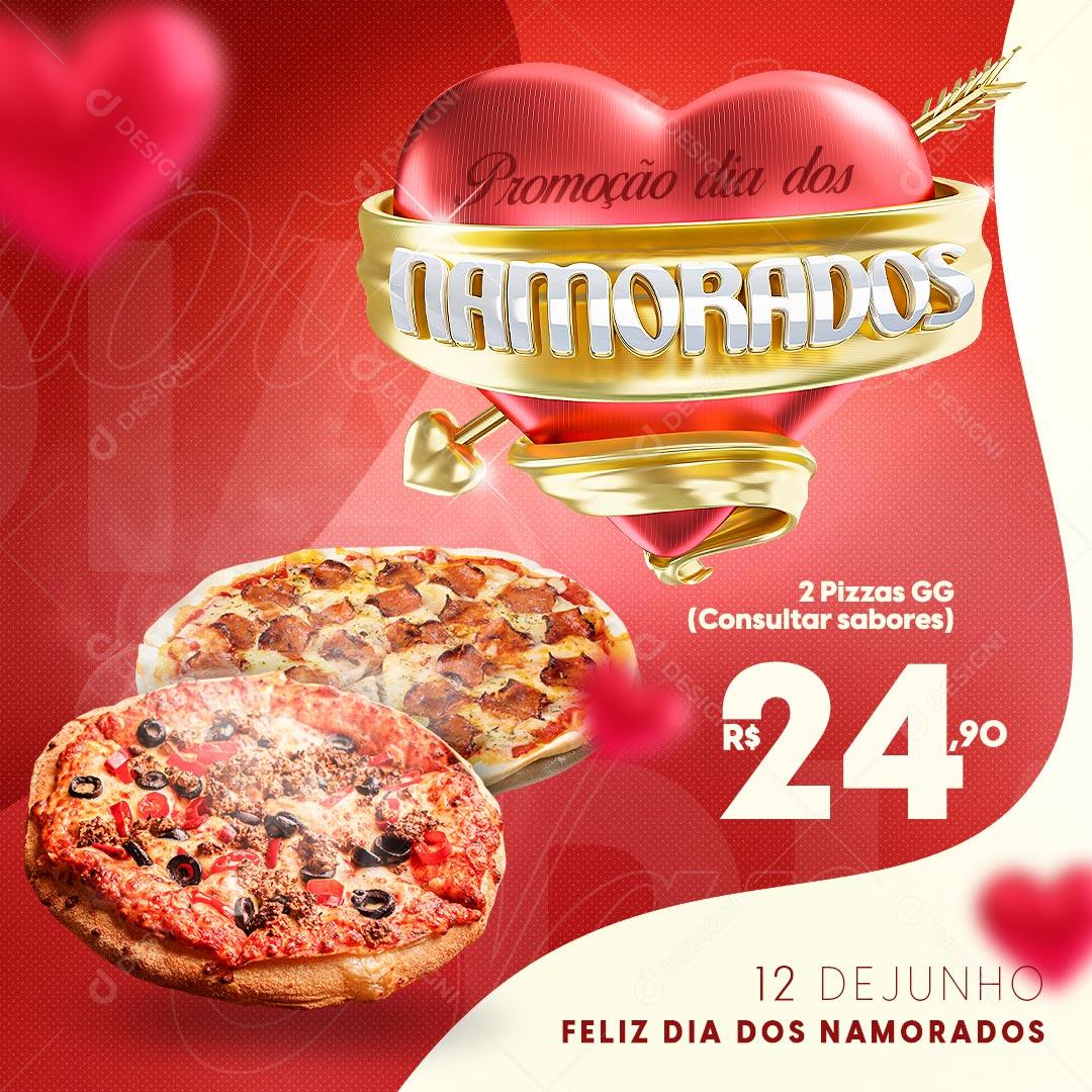 Promoção Em Pizzas Dia Dos Namorados 12 De Junho Social Media PSD Editável